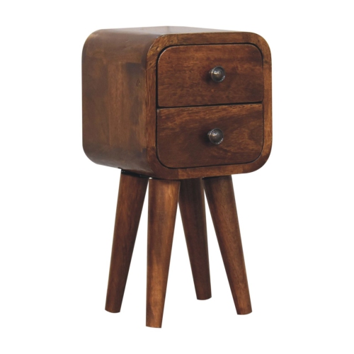 Artisan Furniture Solid Wood Extra Mini Curved Chestnut Bedside