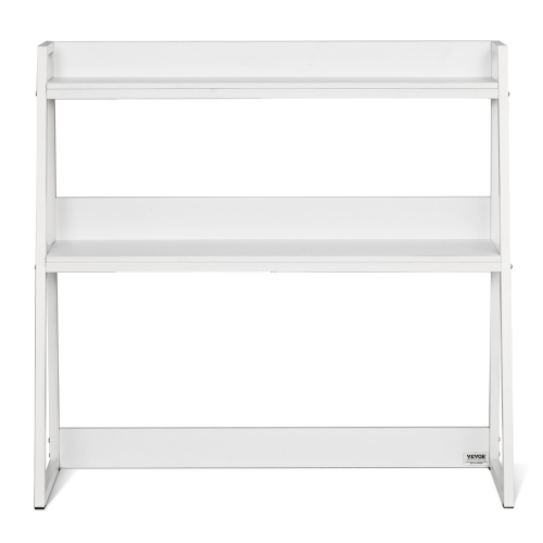VEVOR 37.4" x 12.6" x 35.4" Desktop Bookshelf, 2-Tier Desktop Storage Organizer, Office Desk Storage Rack Display Shelf, Desktop Bookshelf Hutch with