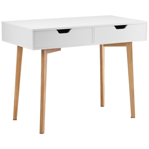 VEVOR Small Desk with Drawers, Kids Desk for Bedroom, Wooden Simple Study Table for Drawing, Reading, Writing, Rectangle MDF Furniture Study Storage