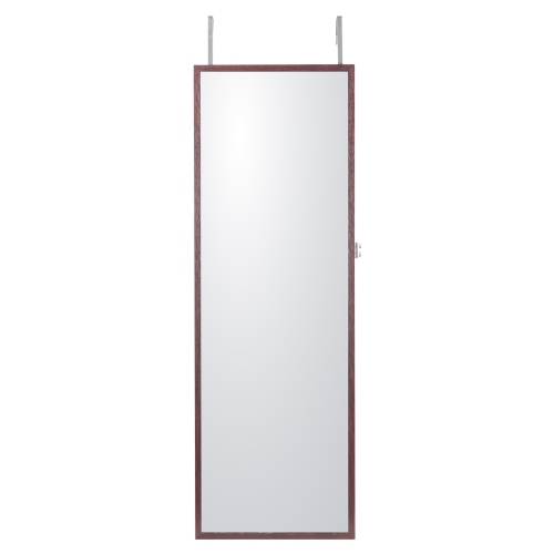 VEVOR 42.52-Inch Mirror Jewelry Cabinet, Tall Lockable Jewelry Cabinet Armoire with Full-Length Mirror, Wall or Door Mounted Jewelry Mirror Organizer