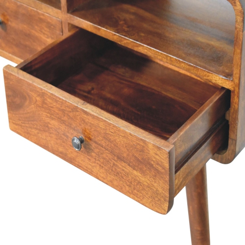 Artisan Furniture – Console en bois massif à triple courbure marron