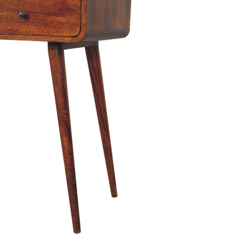 Artisan Furniture – Console en bois massif à triple courbure marron