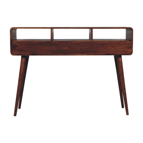 Artisan Furniture – Console en bois massif à triple courbure marron
