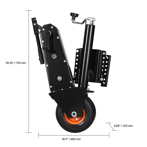 Chariot pour remorque VEVOR 500&nbsp;lb, capacité de traction, chariot pour remorque 13&nbsp;po-23.2&nbsp;po à hauteur réglable, pneu pneumatique en