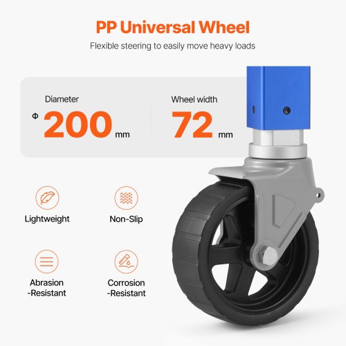 VEVOR 1600 lbs Trailer Jack with Wheel,Heavy Duty Swivel Boat Trailer Jack PP Single Wheel, 10" Lift, Bolt-on Trailer Tongue Jack with Ergonomic