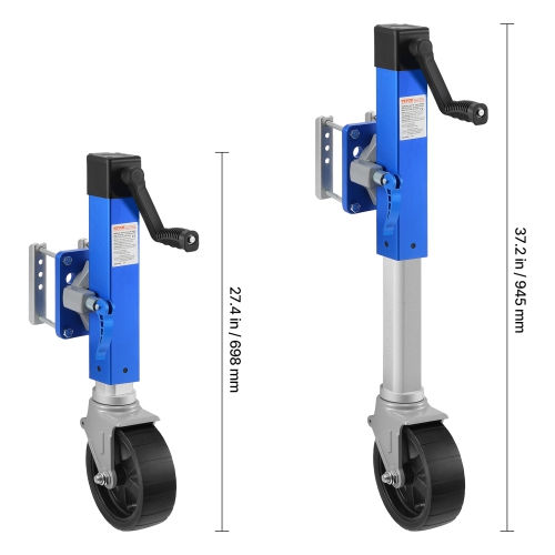 VEVOR 1600 lbs Trailer Jack with Wheel,Heavy Duty Swivel Boat Trailer Jack PP Single Wheel, 10" Lift, Bolt-on Trailer Tongue Jack with Ergonomic