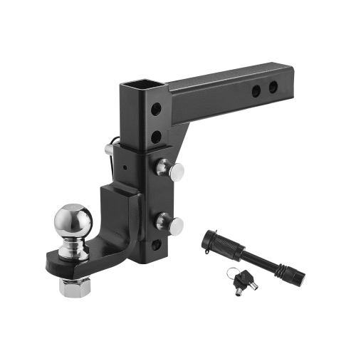 VEVOR Adjustable Trailer Hitch, Fit 2-Inch Receiver, Trailer Hitch Ball Mount with 2-Inch Ball & Pin, 7500 lbs Capacity Ball Hitch,9-Inch Drop, Tow