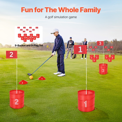 VEVOR 9 Hole Backyard Golf Game, Golf Course, Golf Game Practice Games, Golf Chipping Game for Family, Adults and Kids, Portable Outdoor Yard Golf