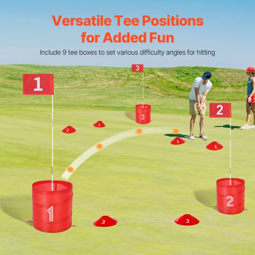 VEVOR 9 Hole Backyard Golf Game, Golf Course, Golf Game Practice Games, Golf Chipping Game for Family, Adults and Kids, Portable Outdoor Yard Golf