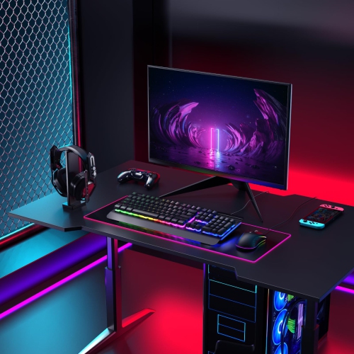 Gaming Keyboard and Mouse Combo, 104 Keys All-Metal Panel Light Up Silent Computer Keyboard, Wrist Rest, LED Backlit 4200 DPI Gaming Mouse, Wired