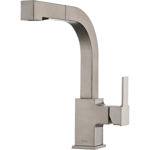 PFISTER  Arkitek Kitchen Faucet With Pull Out Sprayer, Single Handle, High Arc, Stainless Steel Finish, Lg534Lpms The build quality seems great