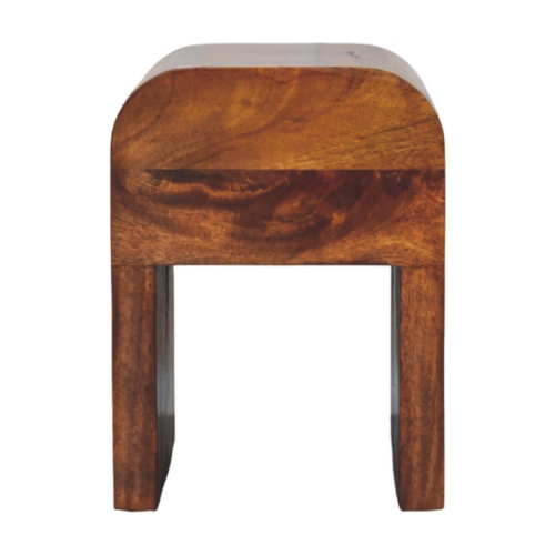 Artisan Furniture Solid Wood Mini Darcy Chestnut Nightstand with Curved Edges