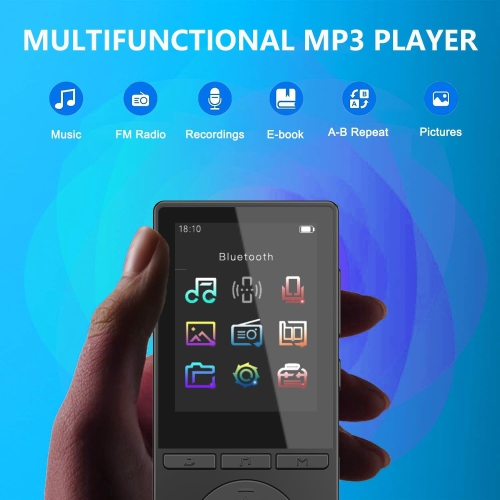 32GB MP3 Player with Bluetooth,Music Player with HiFi Sound for Sports,2.4" Screen MP3 Player Built in HD Speaker Voice Recorder FM Radio