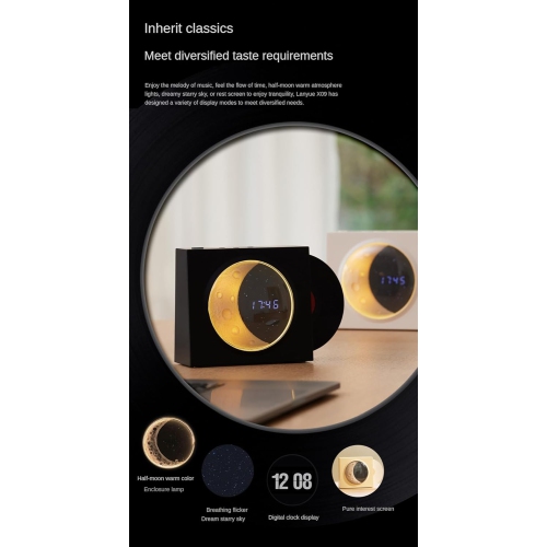 Retro Vinyl Record Bluetooth Speaker with Clock - Retro Design, Bluetooth 5.3, Long Battery Life, Stereo Bass, 3 Playback Modes - Perfect Home Decor