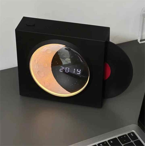 Retro Vinyl Record Bluetooth Speaker with Clock - Retro Design, Bluetooth 5.3, Long Battery Life, Stereo Bass, 3 Playback Modes - Perfect Home Decor