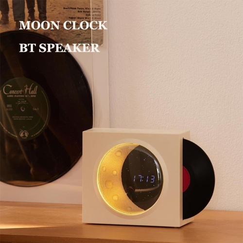 Retro Vinyl Record Bluetooth Speaker with Clock - Retro Design, Bluetooth 5.3, Long Battery Life, Stereo Bass, 3 Playback Modes - Perfect Home Decor