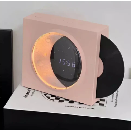 Retro Vinyl Record Bluetooth Speaker with Clock - Retro Design, Bluetooth 5.3, Long Battery Life, Stereo Bass, 3 Playback Modes - Perfect Home Decor