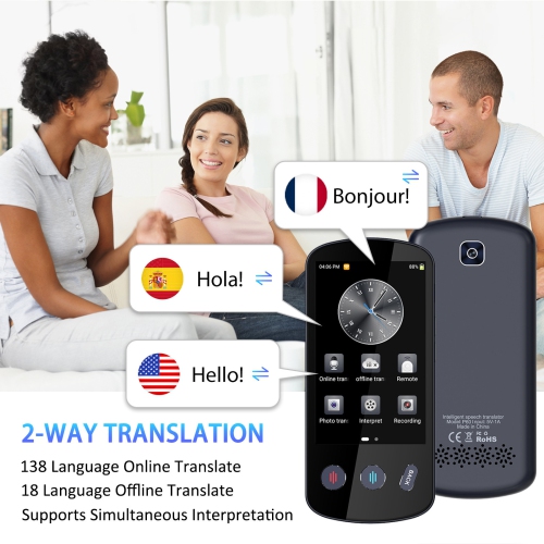 Appareil de traduction en ligne en 138 langues et 18 langues hors ligne, traducteur vocal IA, traducteur bidirectionnel portatif pour étude