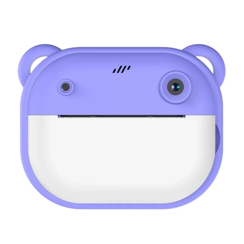 New children's Polaroid, printing camera, HD dual-lens photo and video toy, 4MP HD 1080P - purple without memory card +32G