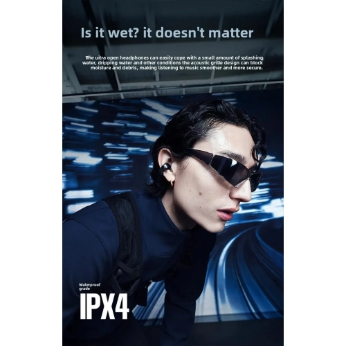 Bluetooth headset, air conduction non-in-ear Ultra open sports headset, suitable for Apple Hyperspatial Audio - Black v12 [Spatial Audio + Open]