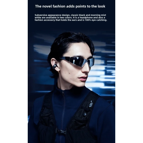 Bluetooth headset, air conduction non-in-ear Ultra open sports headset, suitable for Apple Hyperspatial Audio - Black v12 [Spatial Audio + Open]