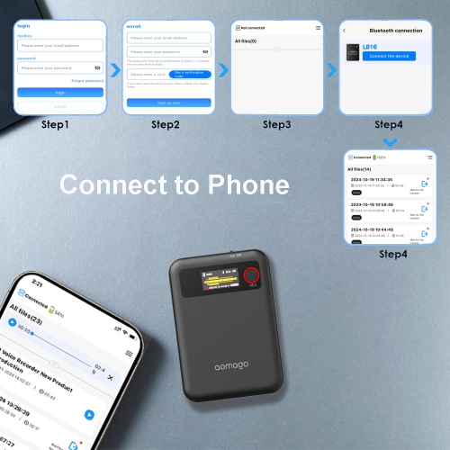 AI magnetic recorder ChatGPT intelligent transcription translation summary recorder APP control, suitable for calls, lectures, meetings-64GB