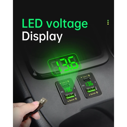 22,5&nbsp;W – Chargeur USB super rapide, adapté pour Toyota 30&nbsp;W téléphone portable modifié de type C, accessoire de chargement QC avec