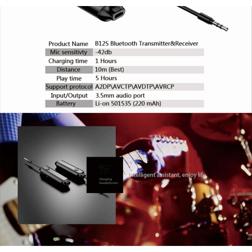 Récepteur émetteur Bluetooth adaptateur 2-en-1, projection TV haut-parleur voiture téléphone mobile audio ordinateur