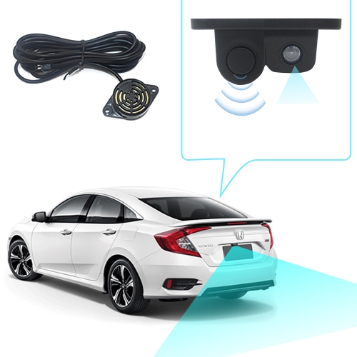 Smart HD Car Camera Reversing Radar 2 in 1, HD Waterproof Car Rear View Detector Probe Reversing Camera with Radar Automatic Parking Sensor