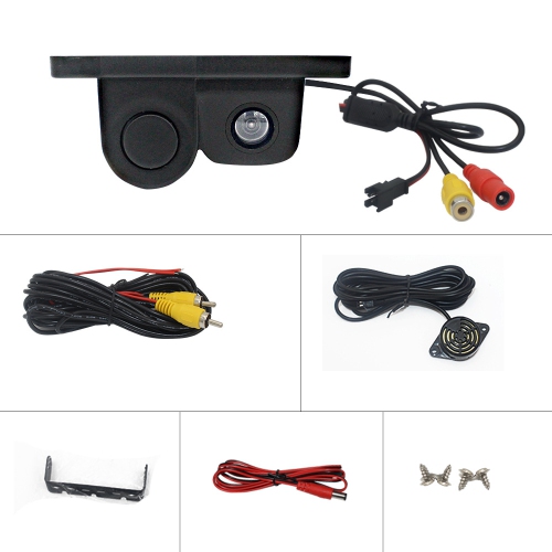 Smart HD Car Camera Reversing Radar 2 in 1, HD Waterproof Car Rear View Detector Probe Reversing Camera with Radar Automatic Parking Sensor