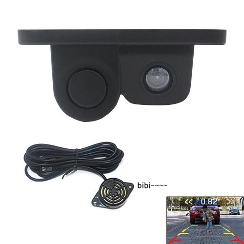 Smart HD Car Camera Reversing Radar 2 in 1, HD Waterproof Car Rear View Detector Probe Reversing Camera with Radar Automatic Parking Sensor