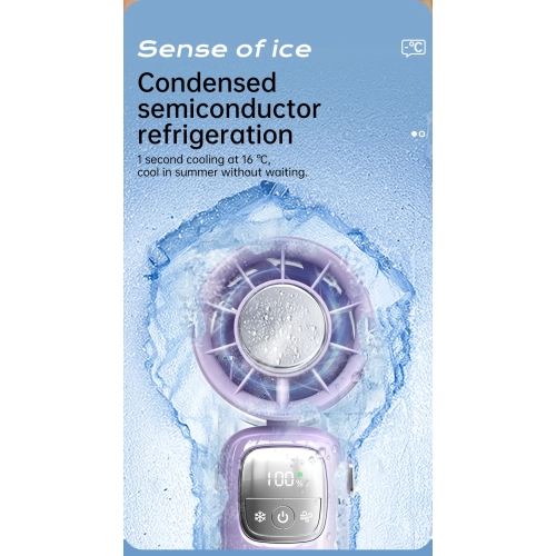 Semiconductor refrigeration handheld fan, turbo high-speed violent fan folding ice compress charging small wind, outdoor travel office portable