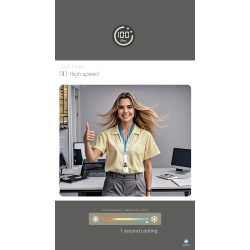 Turbine handheld fan, outdoor extremely fast violent neck hanging folding portable USB charging small fan, cooling handheld bladeless fan high speed