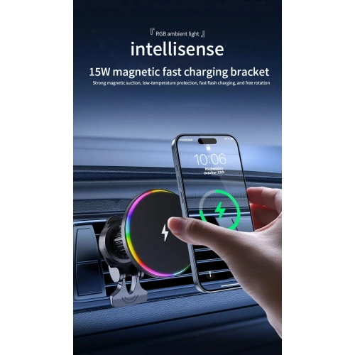 New car wireless charger navigation bracket, suitable for Apple mobile phone magsafe magnetic wireless charging, USB power supply for sustainable