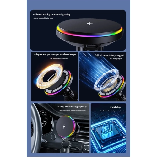 New car wireless charger navigation bracket, suitable for Apple mobile phone magsafe magnetic wireless charging, USB power supply for sustainable