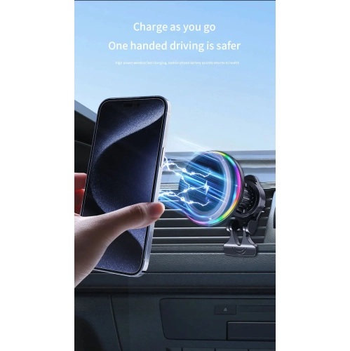 New car wireless charger navigation bracket, suitable for Apple mobile phone magsafe magnetic wireless charging, USB power supply for sustainable