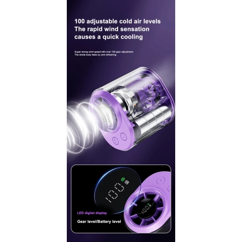 Ventilateur monté sur la taille, écran numérique à haute puissance éolienne USB turbine de recharge USB portable à haute vitesse violent petit