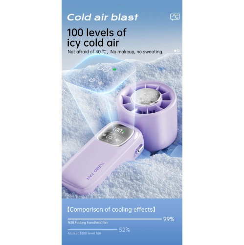 Semiconductor refrigeration handheld fan, turbo high-speed violent fan folding ice compress charging small wind, outdoor travel office portable