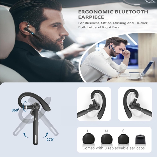 Bluetooth headset, lightweight hands-free headset with microphone, single-ear conduction headset, business office telephone headset