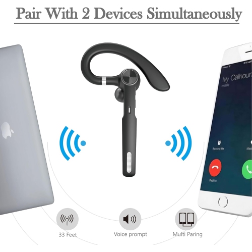 Bluetooth headset, lightweight hands-free headset with microphone, single-ear conduction headset, business office telephone headset