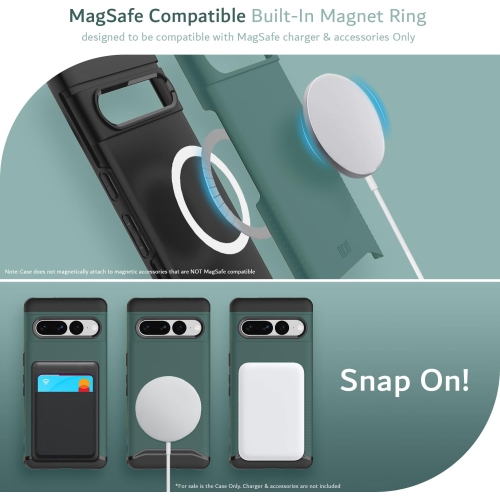 Étui Merge de TUDIA pour Pixel 7 Pro de Google avec MagSafe - Vert chasseur