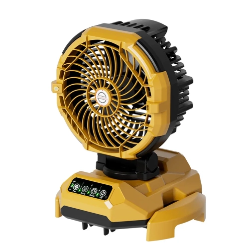 Portable misting fan, 150° rotation, 30000mAh rechargeable battery powered, outdoor cooling fan for patio, barbecue, workplace, adjustable base-yellow