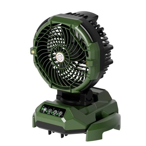 Portable misting fan, 150° rotation, 30000mAh rechargeable battery powered, outdoor cooling fan for patio, barbecue, workplace, adjustable base-green