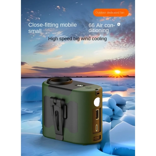 New ultra-long battery life waist-mounted fan Portable waist-mounted cooling neck-mounted fan with 10000mAh battery High-power outdoor camping