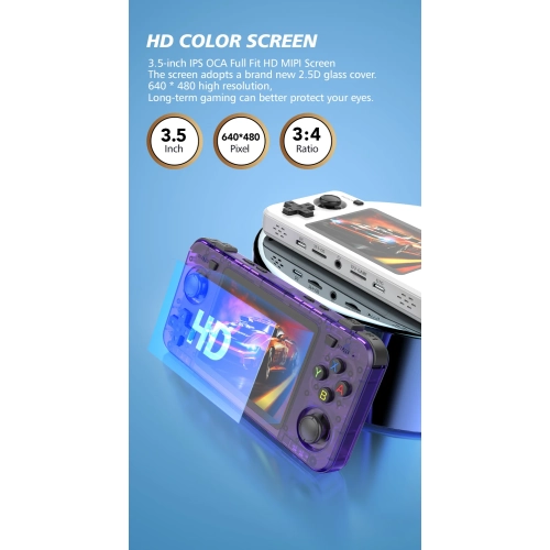 2025 New R36H Open Source Handheld Game Console Portable Retro Handheld Nostalgic Game - 3.5 Inch Screen Open Source Linux Classic Retro Portable,