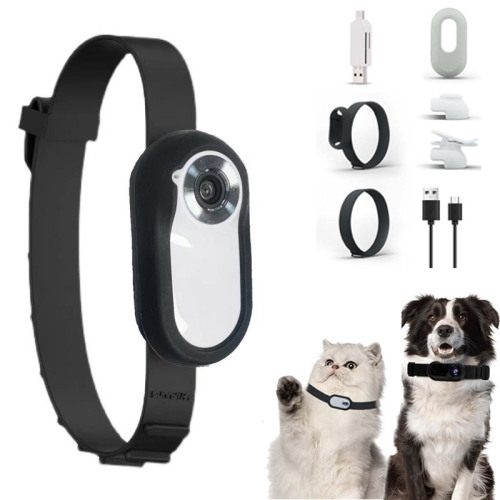 Thumb camera sports HD vlog camera pet outdoor children chest neck cycling recorder cat dog fully automatic smart pet collar camera, pet model white