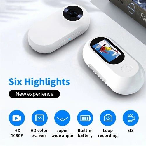 Thumb camera sports HD vlog camera pet outdoor children chest neck cycling recorder cat dog fully automatic smart pet collar camera, pet model white