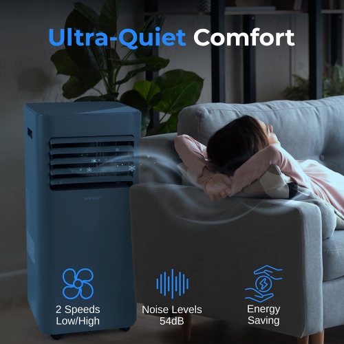 SereneLife Portable AC 8000 BTU, 3-in-1 Cooling, Dehumidifier And Fan Modes, Compact Standing Air Conditioner, Energy Efficient 300 Sq. Ft. Climate