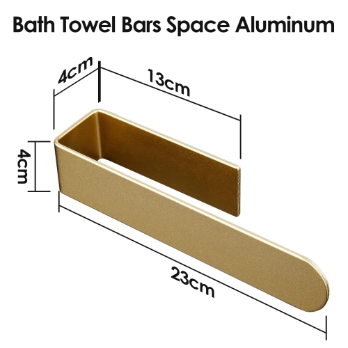 2-Piece Gold Stick-On Towel Rack, Self-Adhesive Wall-Mounted Bathroom Towel Bar