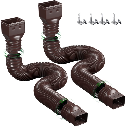 MYACUC  2-Piece Flexible Rain Gutter Downspout Extender, Universal Drain Connector, 21 to 68 Inches